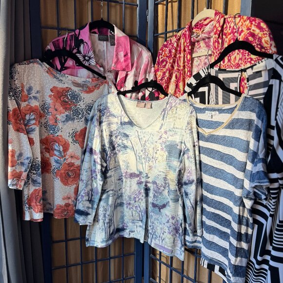 Chico's Tops - Chico’s Women’s Top Bundle Size 2 | Floral Stripe Abstract Prints Lot 6 items